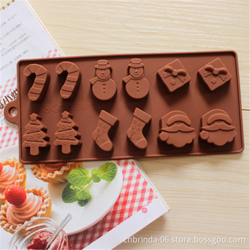 Christmas Silicone Baking Molds Christmas Tree Santa Claus Shape Mold for Candy Pudding Handmade Soap Cake Decoration